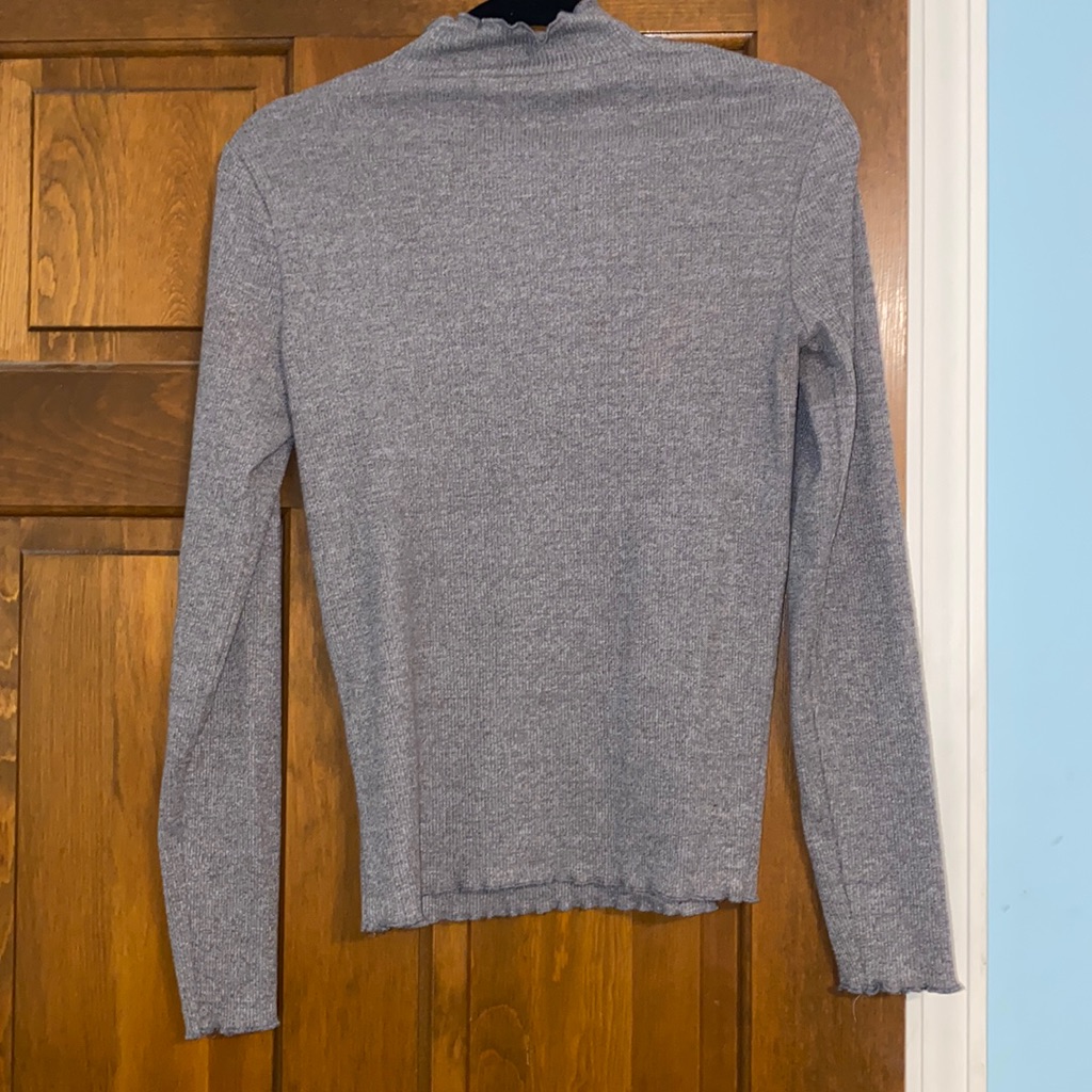 Grey Ruffle Turtleneck